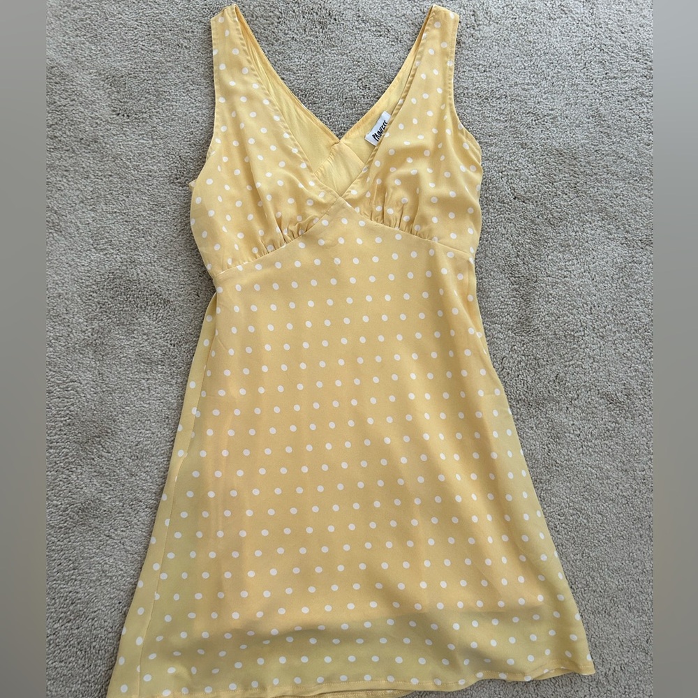 princess polly mini polka dot dress yellow